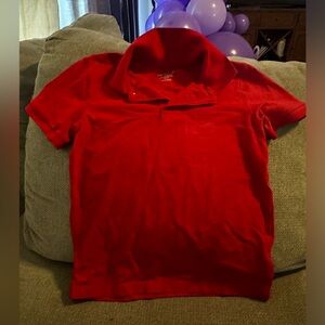Red school uniform polo shirt